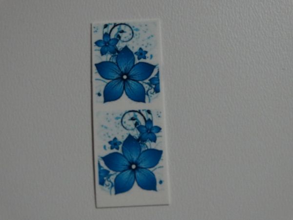 Adesivo Tatuagem para Unhas Flores Azul