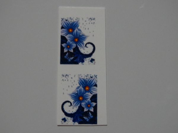 Adesivo Tatuagem para Unhas Flores Azul