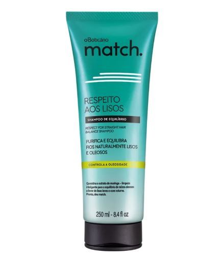 Shampoo Cabelos Oleosos Match Respeito aos Lisos