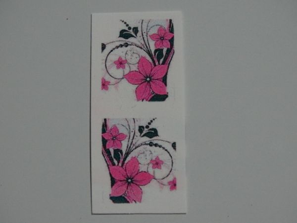 Adesivo Tatuagem para Unhas Flores Rosa